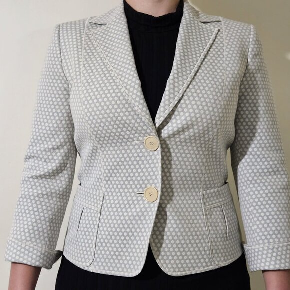 Akris Punto Tailored Blazer - US 6, Cotton, Polka-Dot - Picture 3 of 6